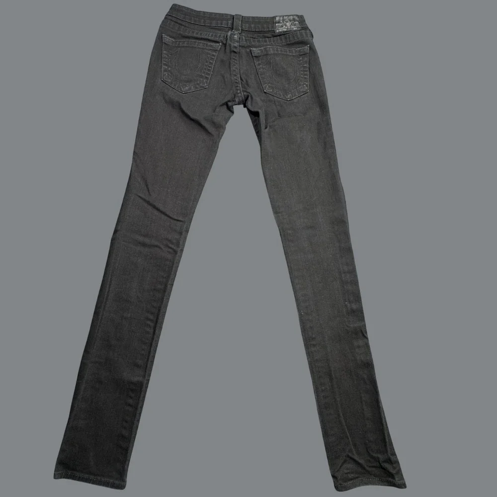 True Religion Stella Skinny Jeans Womens 28 Black Y2K Streetwear Retro